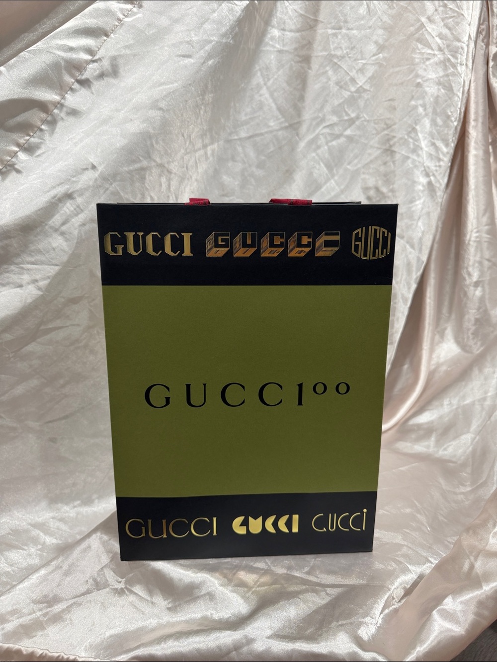 Gucci Olive Green and Black Shopping Bag